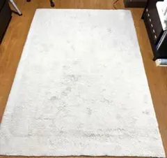 ニトリ　アクセントラグ　ウサギラグ 140×200 ライトグレー　中古