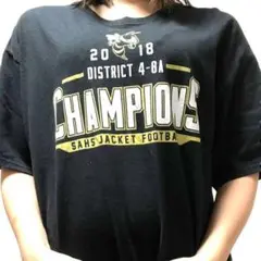 CHAMPIONS 蜂 ハチ フットボール Tシャツ ブラック 黒 古着