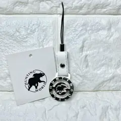 新品未使用【HUNTING WORLD 】キーホルダー ストラップ 白 レザー