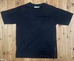 黒Tシャツ サイドファスナー付き 胸ポケット付き Lサイズ 無地Tシャツ