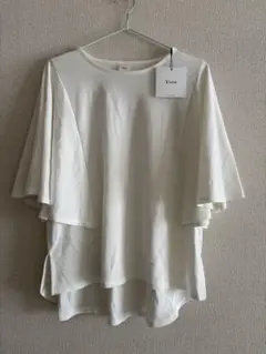 新品未使用　Elura ホワイト Ｌ　ドレスアップソデフレア
