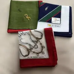 【未使用】GUCCI .ロベルタ.ジャックニコル　ハンカチ3点セット　男性
