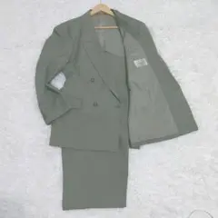 モヘア混紡　セットアップスーツ　ダブルブレスト　パステルグリーン　98-AB6