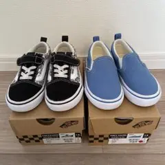 Vans スニーカー ブラック/ホワイト & ブルー セット　美品