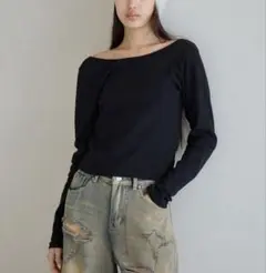 【新品】FOREVER 21 tシャツ ボートネックロングＴシャツ