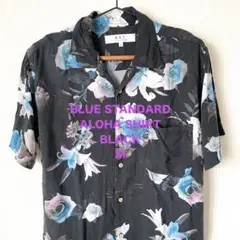 【アロハシャツ】 ブラック M 半袖 夏服 メンズ BLUE STANDARD