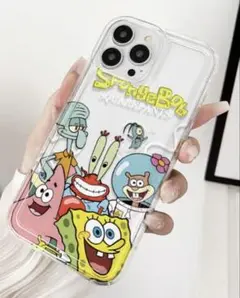 スポンジボブ iPhone15 ケース クリア