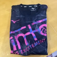 Mizuno バレーボール Tシャツ ブラック ピンク
