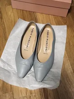 fabio rusconi ポインテッドフラットパンプス ライトグレー 箱付き