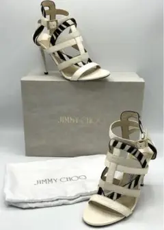 【Jimmy Choo】ゼブラ × パイソン ハラコ サンダル