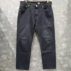 00s Levis 501 後染め ブラックデニム コロンビア製 ダメージ