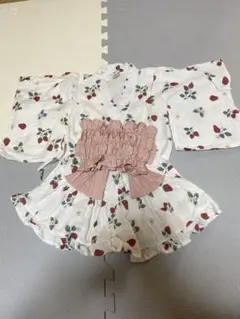 futafuta いちご柄 浴衣80cm