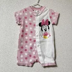 綿100% H&M ディズニー　ミニーマウス　ロンパース　60cm 半袖　ピンク