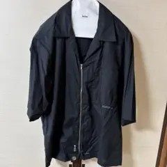 PORTVEL ジップアップ　半袖シャツ　黒