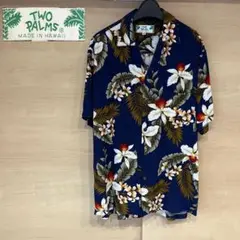 TWO PALMS アロハシャツ ネイビー ボタニカル