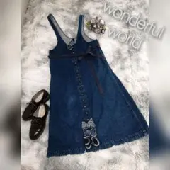 ワンダフルワールド カネコイサオ ワンピース 流行り丈 ヴィンテージ デニム