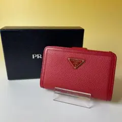 PRADA 極美品 二つ折り財布 赤 ヴィッテロ フェニックス プラダ