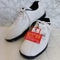 訳あり新品❗️USアスリートスパイクレスゴルフシューズ ホワイト 4E 26.5
