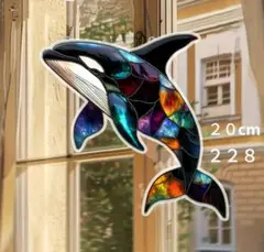 ２２８　イルカ　海豚　２０cmアクリルサンキャッチャー