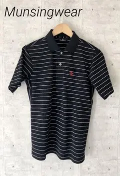 Munsingwear マンシングウェア ポロシャツ 半袖 ボーダー ネイビー