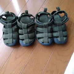 お値下げ！！双子オリーブグリーン ストラップサンダル 14