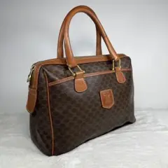 セリーヌ CELINE マカダム柄 トートバッグ PVC/レザー ブラウン系