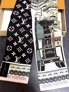【新品・LOUIS VUITTON】モノグラム×トランク柄スカーフ