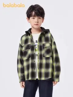 balabala フード付きチェックシャツ 150