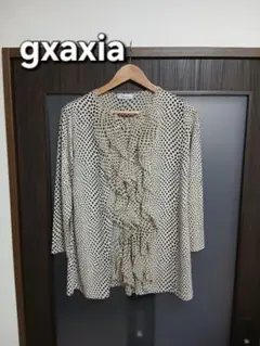 Graxia 韓国 ドット柄 フリル付き長袖シャツ