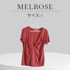 美品 MELROSE メルローズ ピンク Vネック カットソー ゆったり 大きい