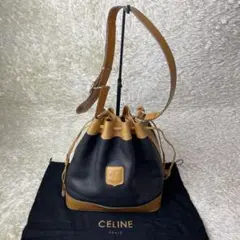 希少 CELINE オールドセリーヌ マカダム バイカラー 巾着ショルダー