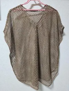 メッシュトップス 半袖