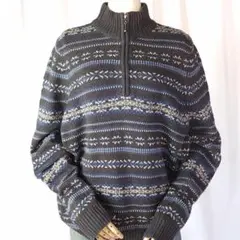 used Mサイズ クラフトアンドバロー ハーフジップ ニット グレー系