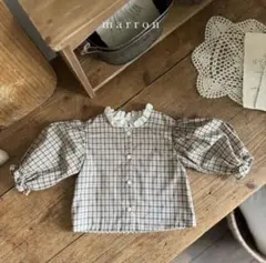marron / check blouse チェックブラウス