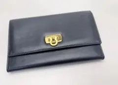 D548 美品 サルヴァトーレ フェラガモ 三つ折り 財布 ブラック