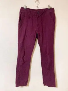 here'sパープル スリムフィットパンツ サイドポケット付き