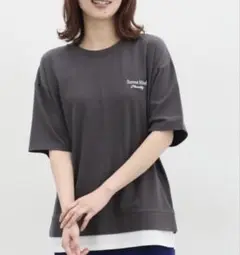 【新品】★ GLACIER ★ 裾レイヤード風トップス(スミクロ)★