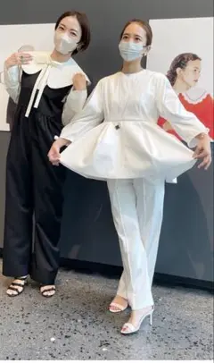 yori サテンワイドパンツ38 美品