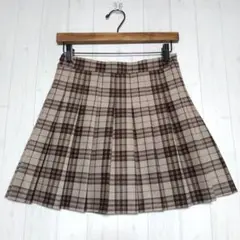 グレイル ミニ プリーツ キュロット スカート チェック ストレッチ M