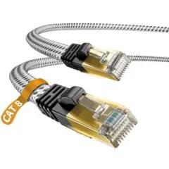 CAT8 LANケーブル　インターネットケーブル オフホワイト　1m