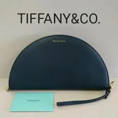 JE02 ティファニー 美品 ハーフムーンウォレット ゴールド金具