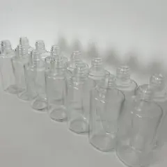 ②透明ガラス 細長 瓶 ボトル 14本セット
