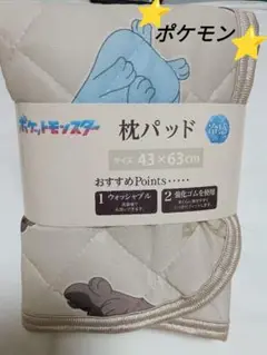 新品⭐ポケットモンスター 冷感 枕パッド 43×63cm ヌオー/ウパー柄①
