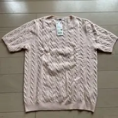 UNIQLO ユニクロ ケーブル クルーネックセーター ピンク 半袖 XL