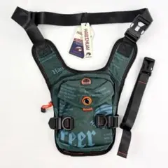 【新品】男女兼用　キャンバス　レッグポーチ　多機能　アウトドア　ダークグリーン