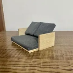 ドールサイズ　ゆったりソファ　グレー
