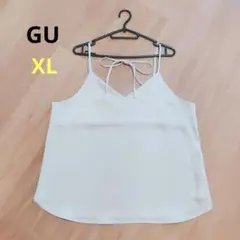 美品【GU】ジーユー サテン キャミソール XL アイボリー レイヤード