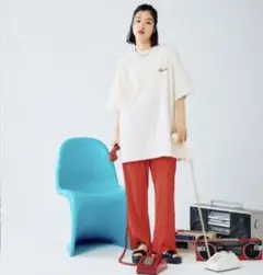 LEPSIM プリーツイージーパンツ コーラルレッド