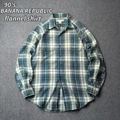 90s バナナリパブリック 長袖 ネルシャツ シャツ チェック 古着 ビンテージ