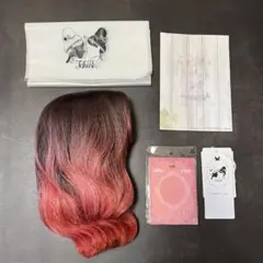 【富士逹】フルウィッグ 黒×マンダリンオレンジ